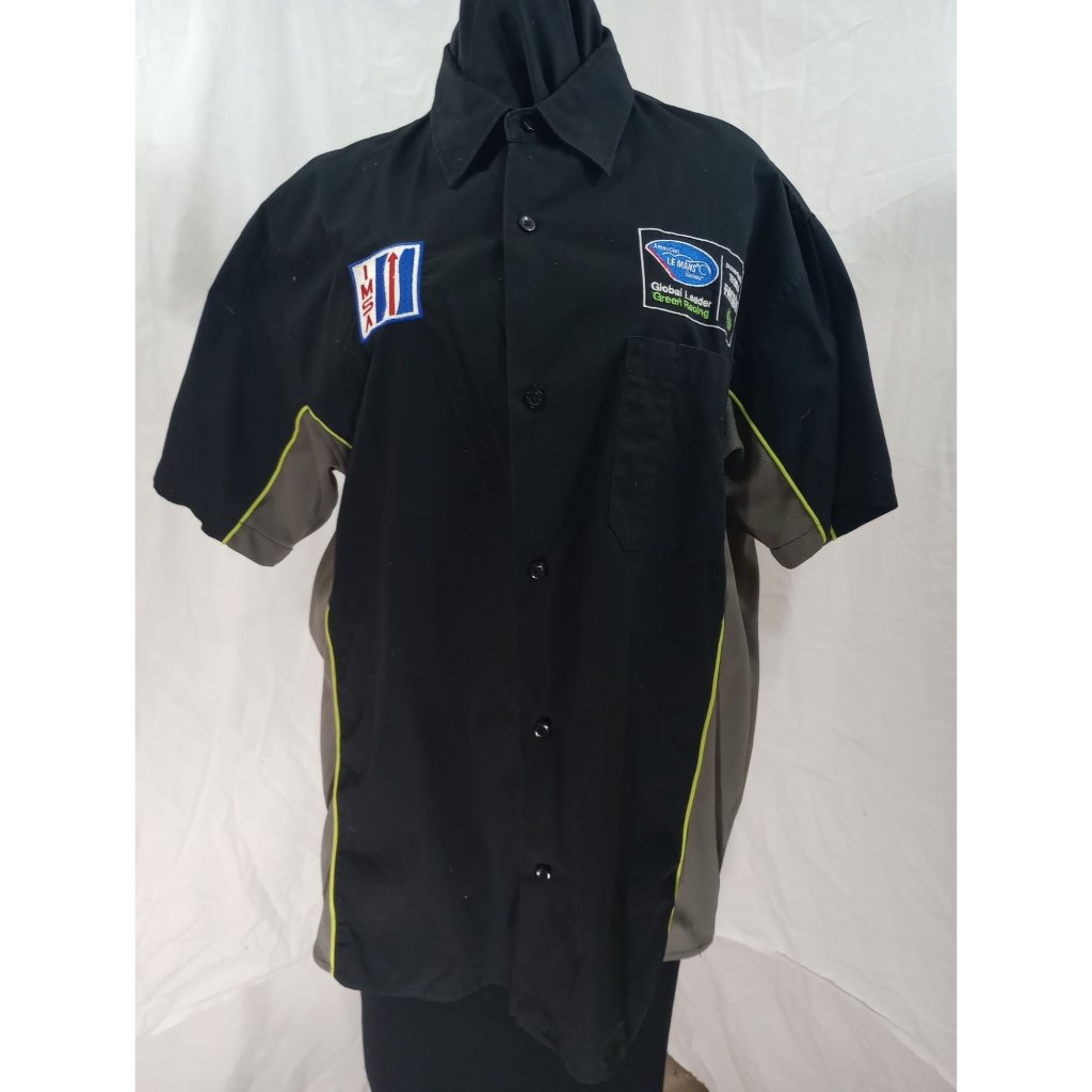 American Le Mans Tequila Patron Imsa Team Racing Shirt Black  Gray Short Sleeve
